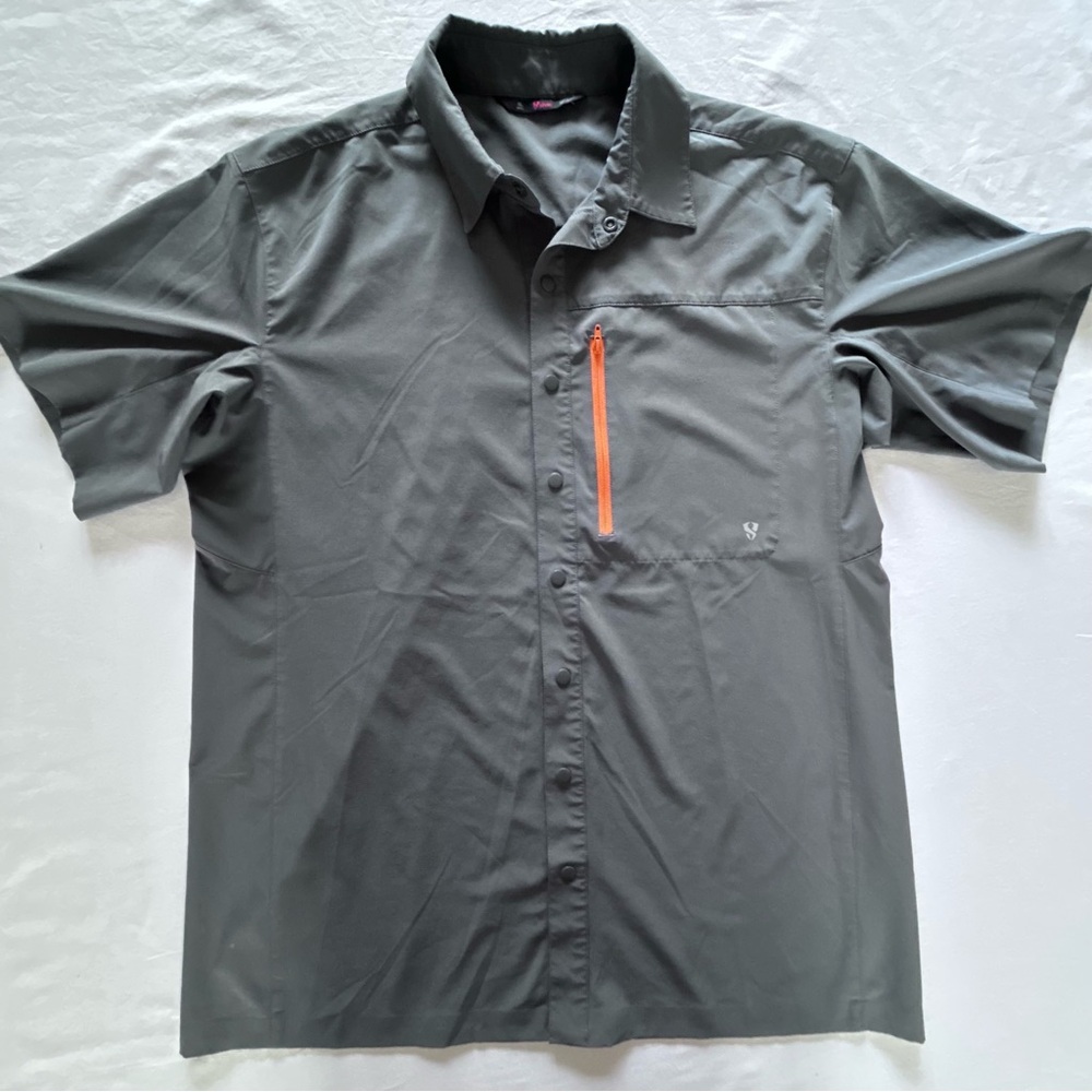 Stoic Shirt Mens XL Gray Snap Button Short Sleeve Outdoor Hiking Performance